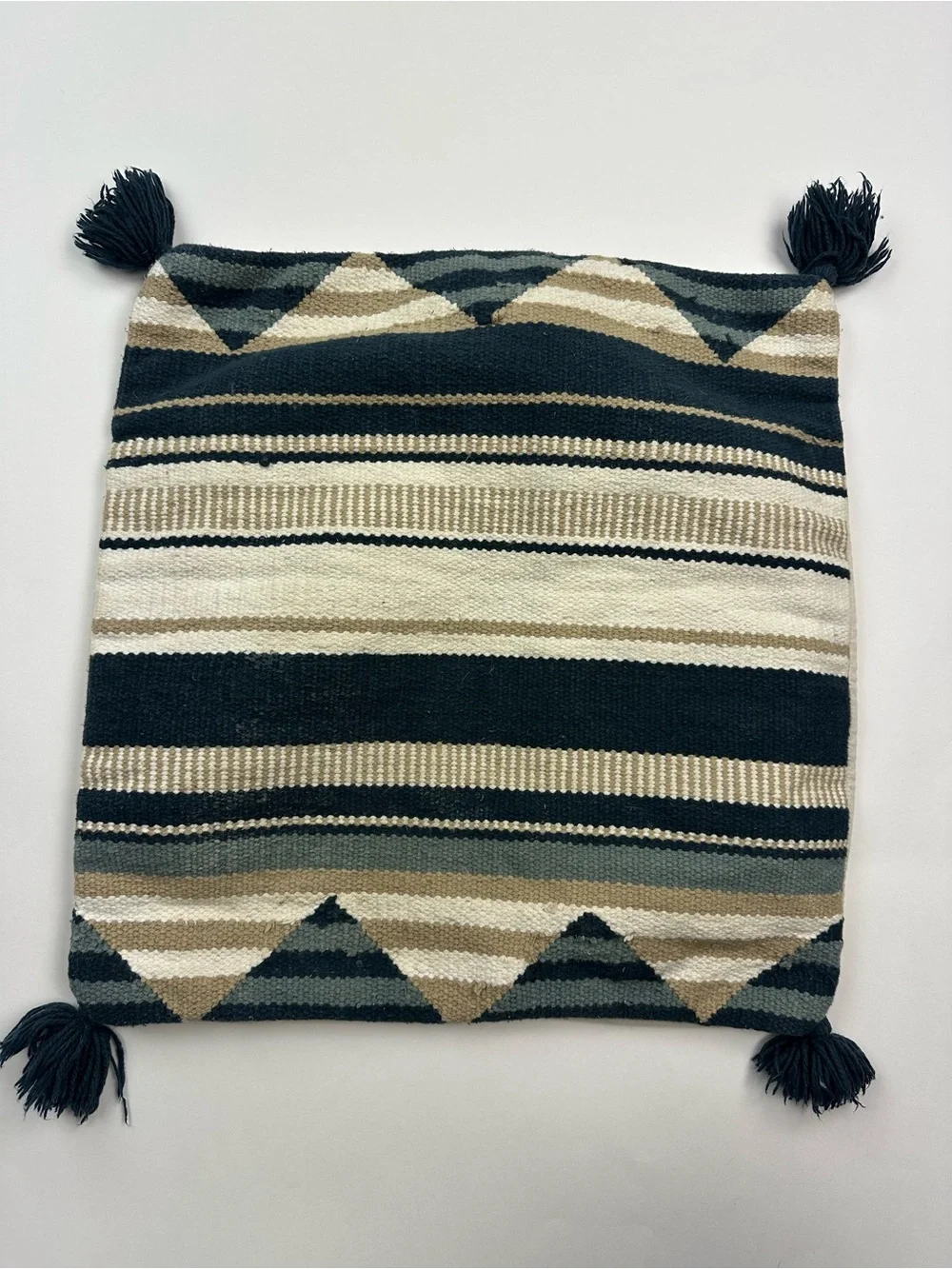 West Elm Woven Striped Pillow Sham Midnight Blue 20 x 20 inches